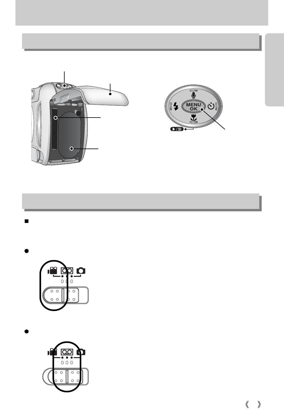 Identification of features, Side / 5-function button, Mode switch | Samsung Digimax A4 User Manual | Page 11 / 108