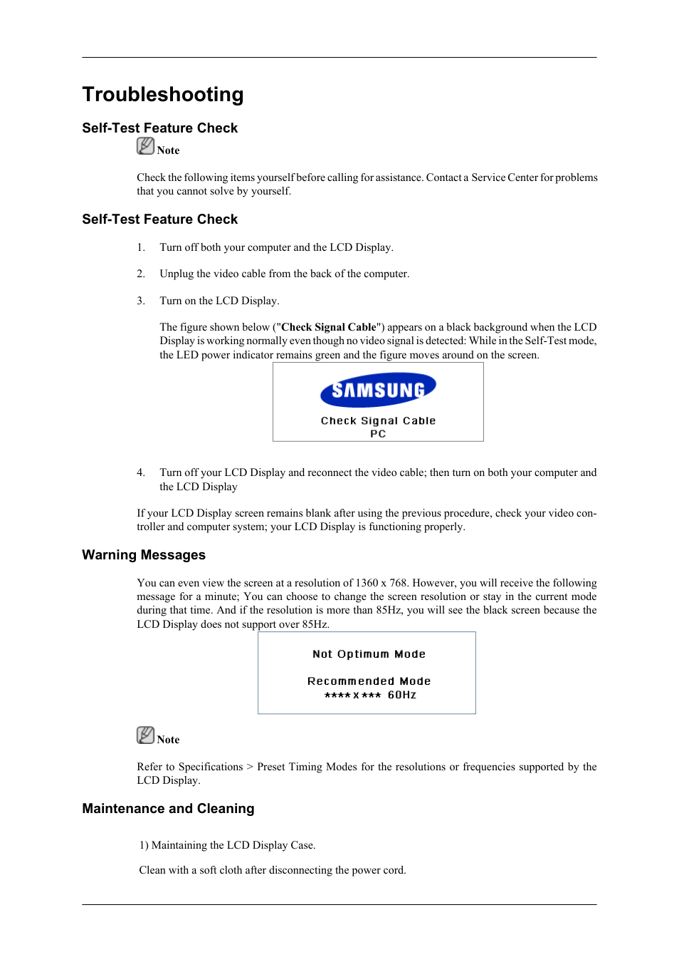 Troubleshooting | Samsung 320MXn User Manual | Page 16 / 21