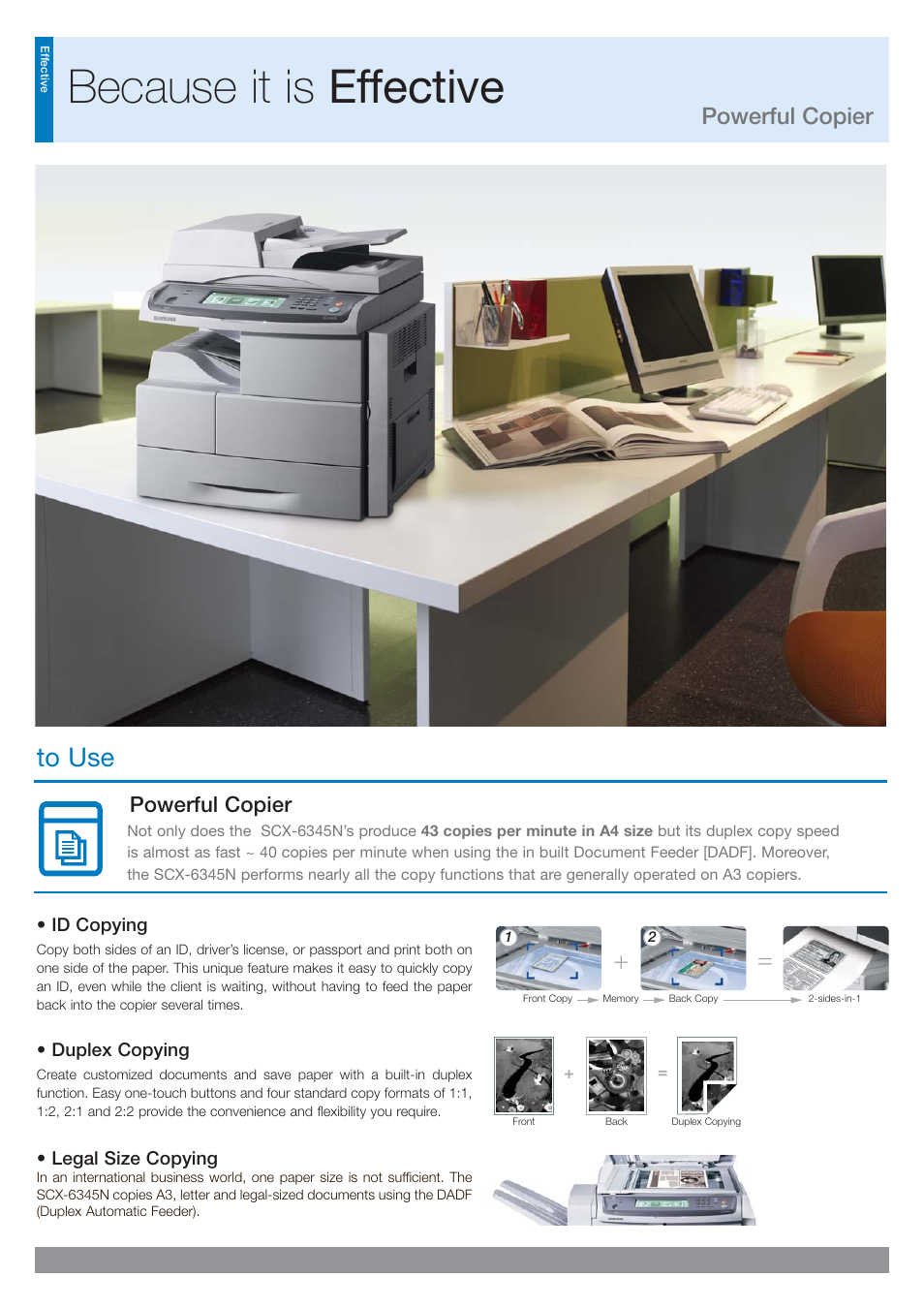 Because it is effective, Powerful copier | Samsung SCX-6345N User Manual | Page 12 / 32