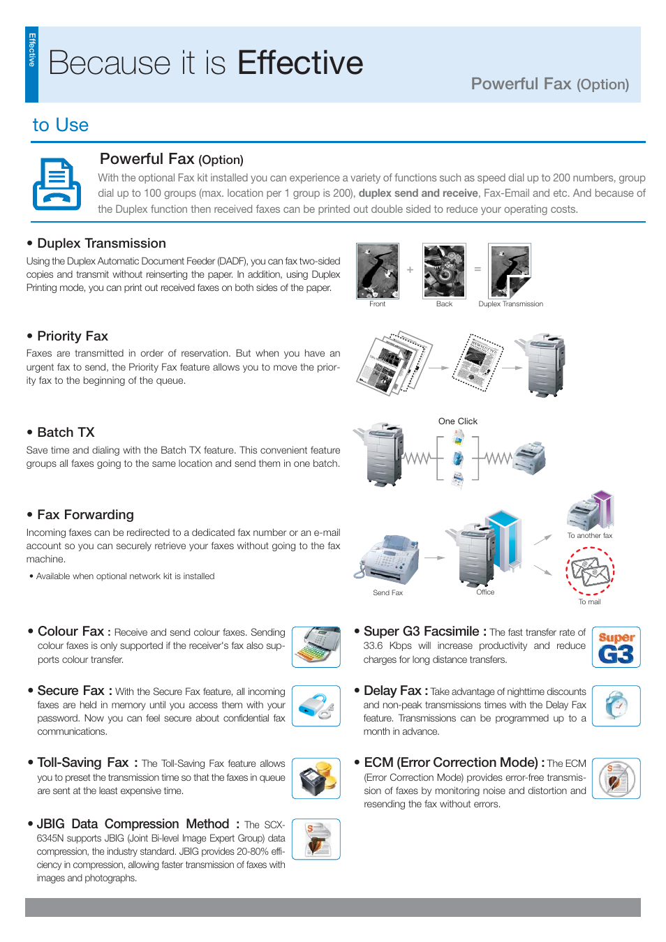 Because it is effective, Powerful fax, Option) | Samsung SCX-6345N User Manual | Page 16 / 32