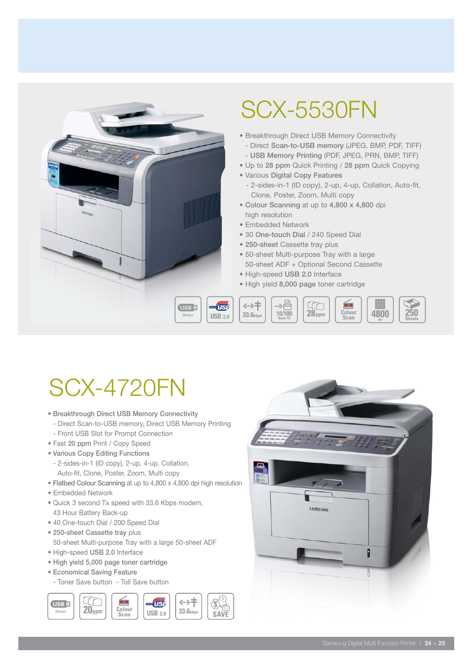 Scx-5530fn, Scx-4720fn | Samsung SCX-6345N User Manual | Page 25 / 32