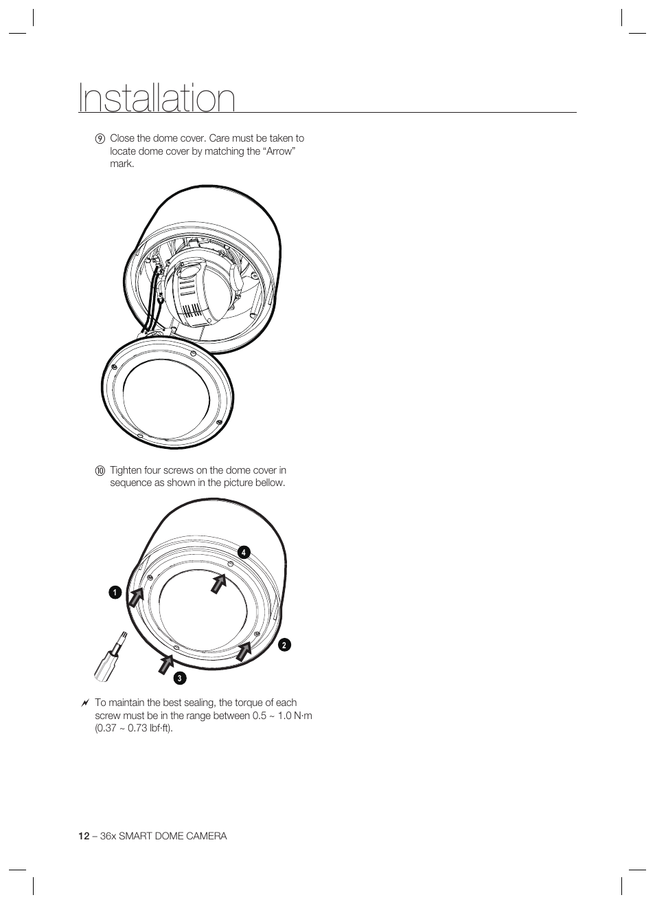 Installation | Samsung SCC-C7478 User Manual | Page 12 / 33