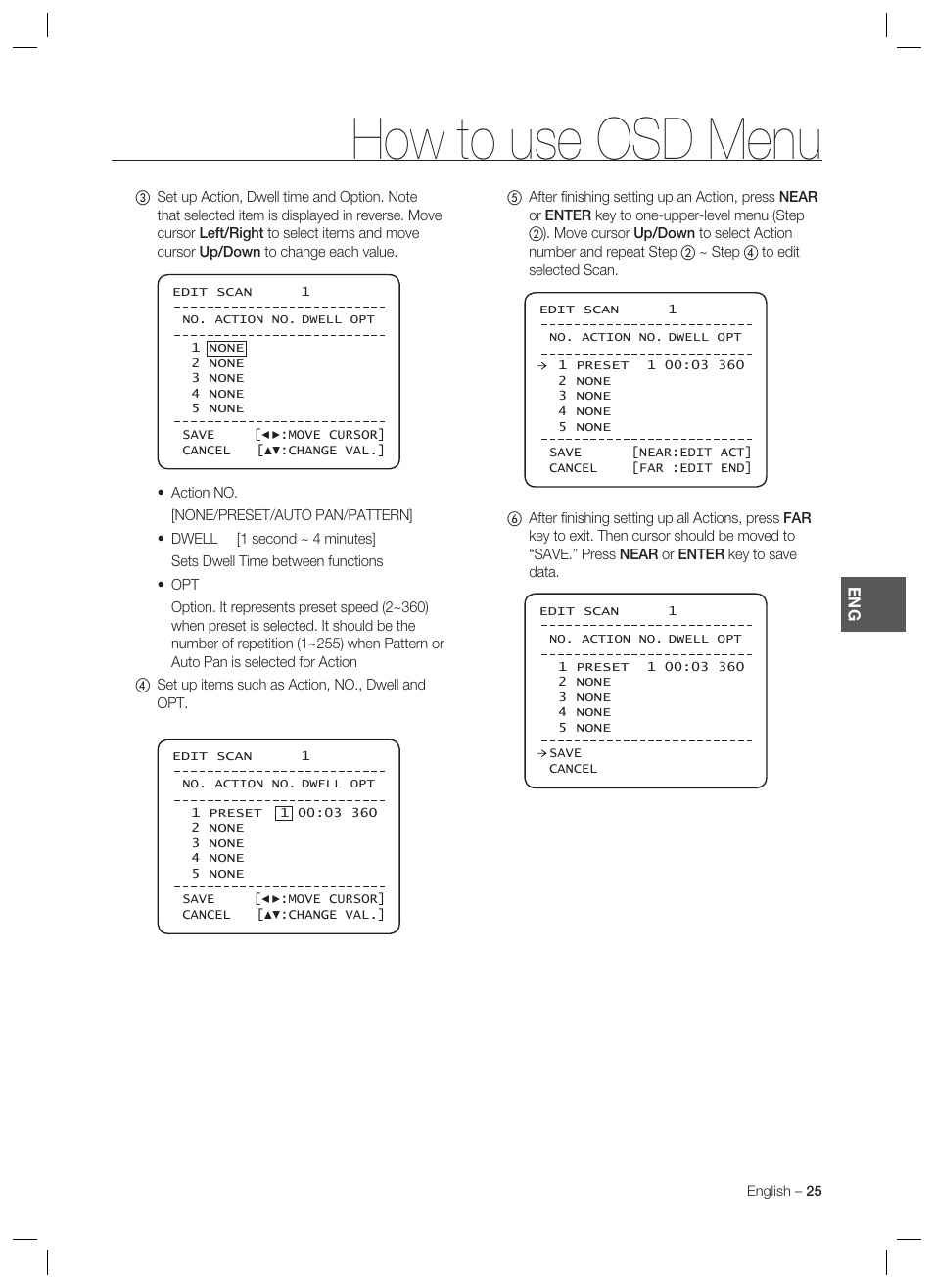 How to use osd menu | Samsung SCC-C7478 User Manual | Page 25 / 33