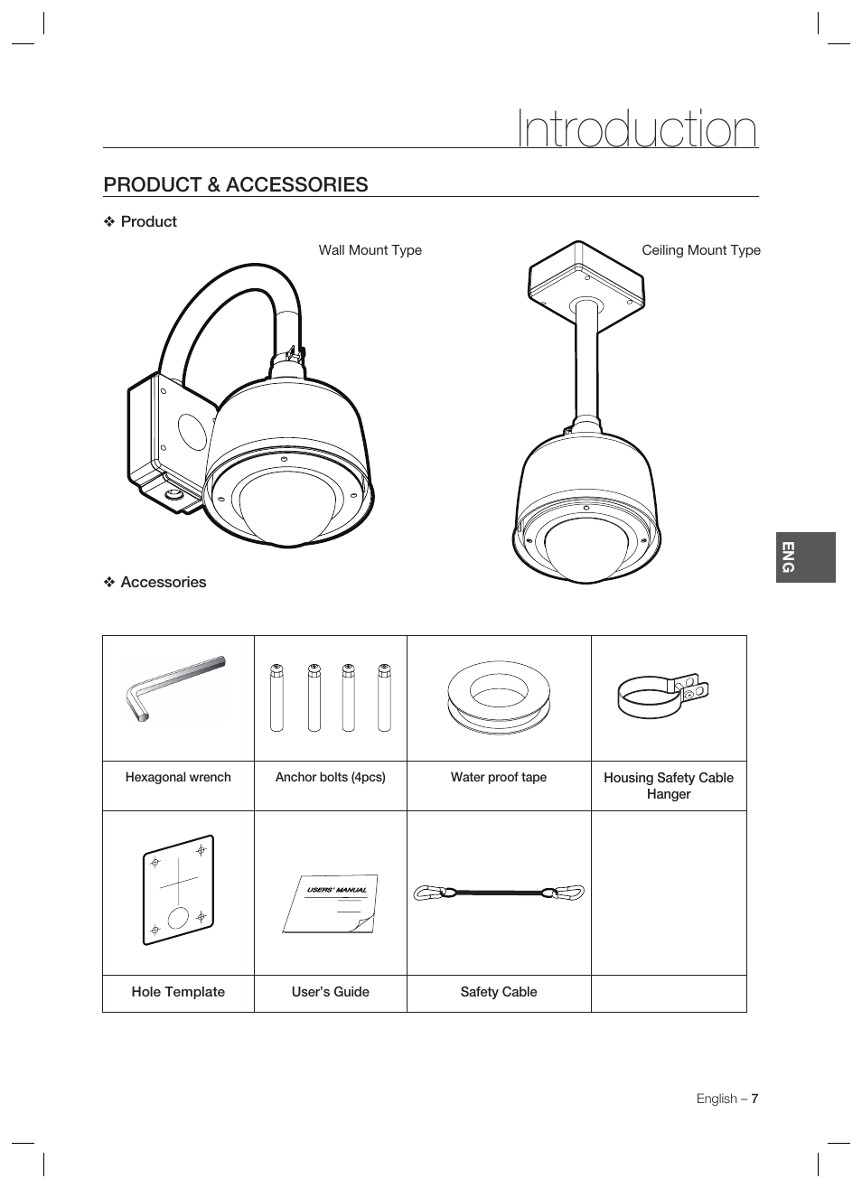 Introduction, Product & accessories | Samsung SCC-C7478 User Manual | Page 7 / 33