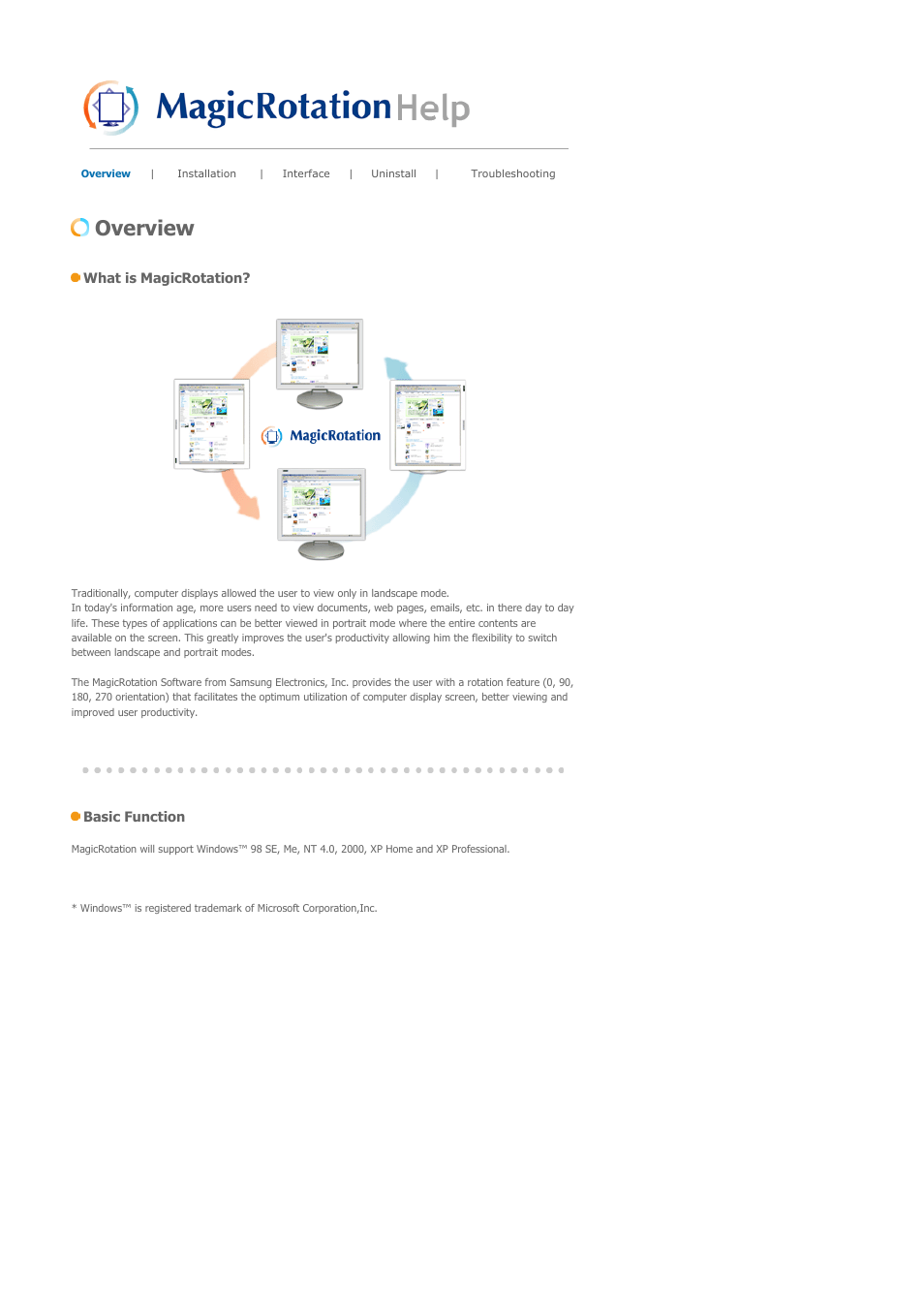 Magicrotation, Overview | Samsung SYNCMASTER 901B User Manual | Page 67 / 111