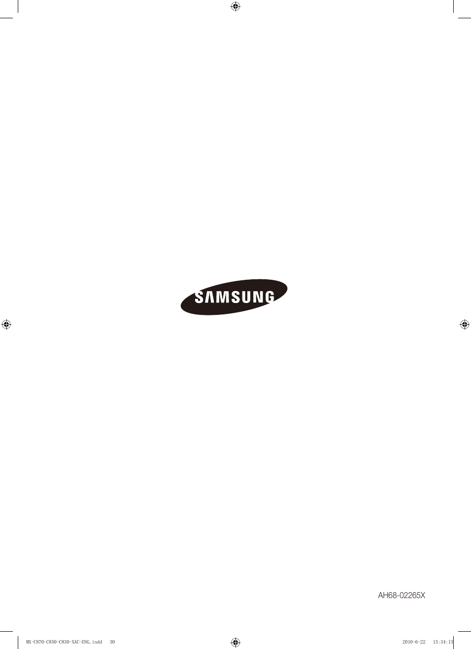 Samsung MX-C850 User Manual | Page 30 / 30