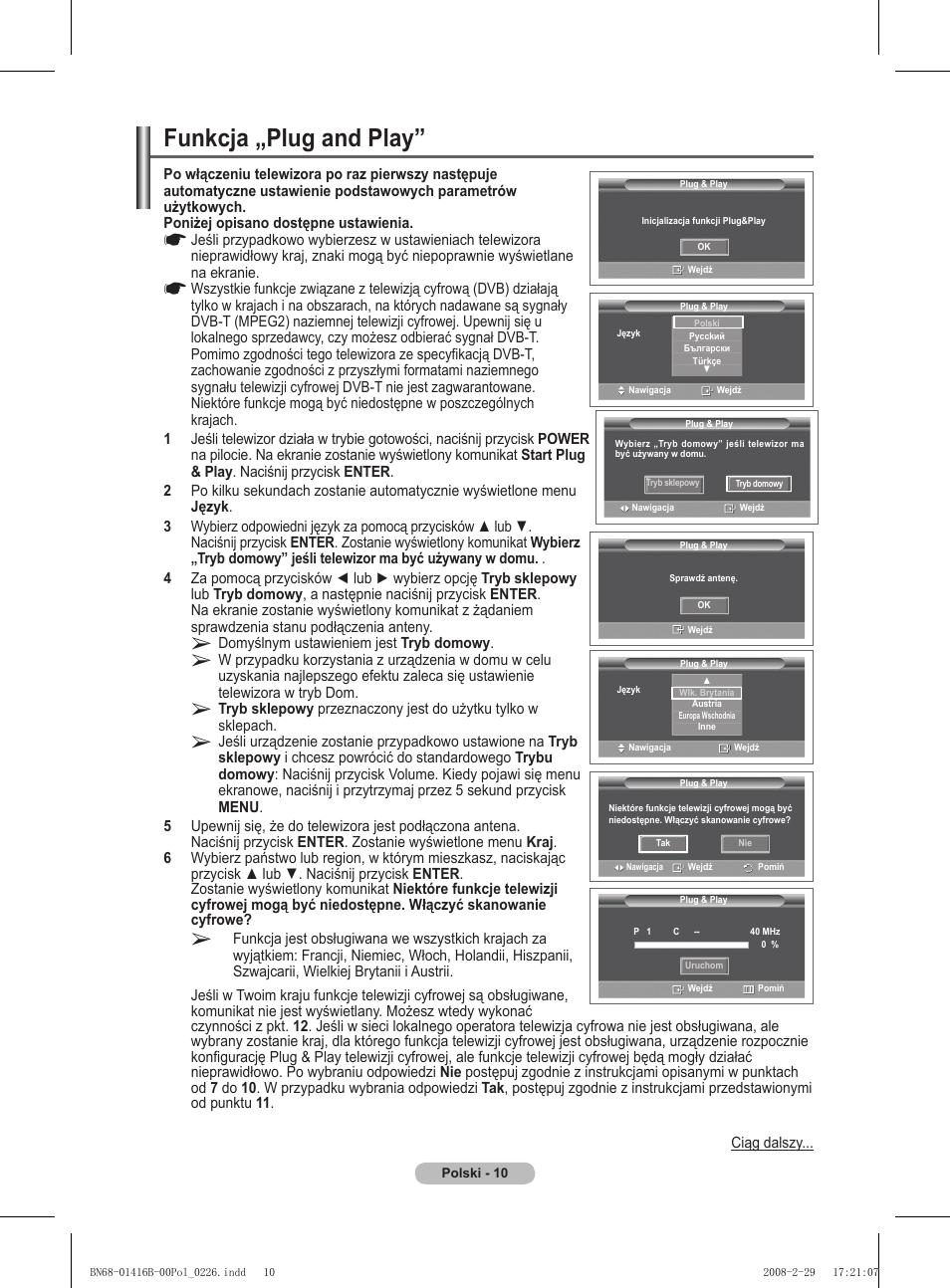 Funkcja „plug and play | Samsung WMN5090A User Manual | Page 115 / 418