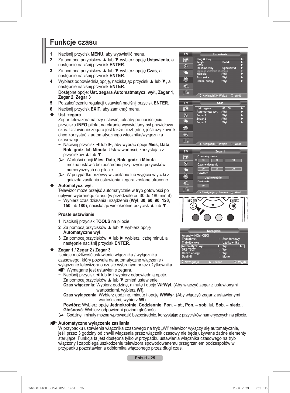 Funkcje czasu | Samsung WMN5090A User Manual | Page 130 / 418