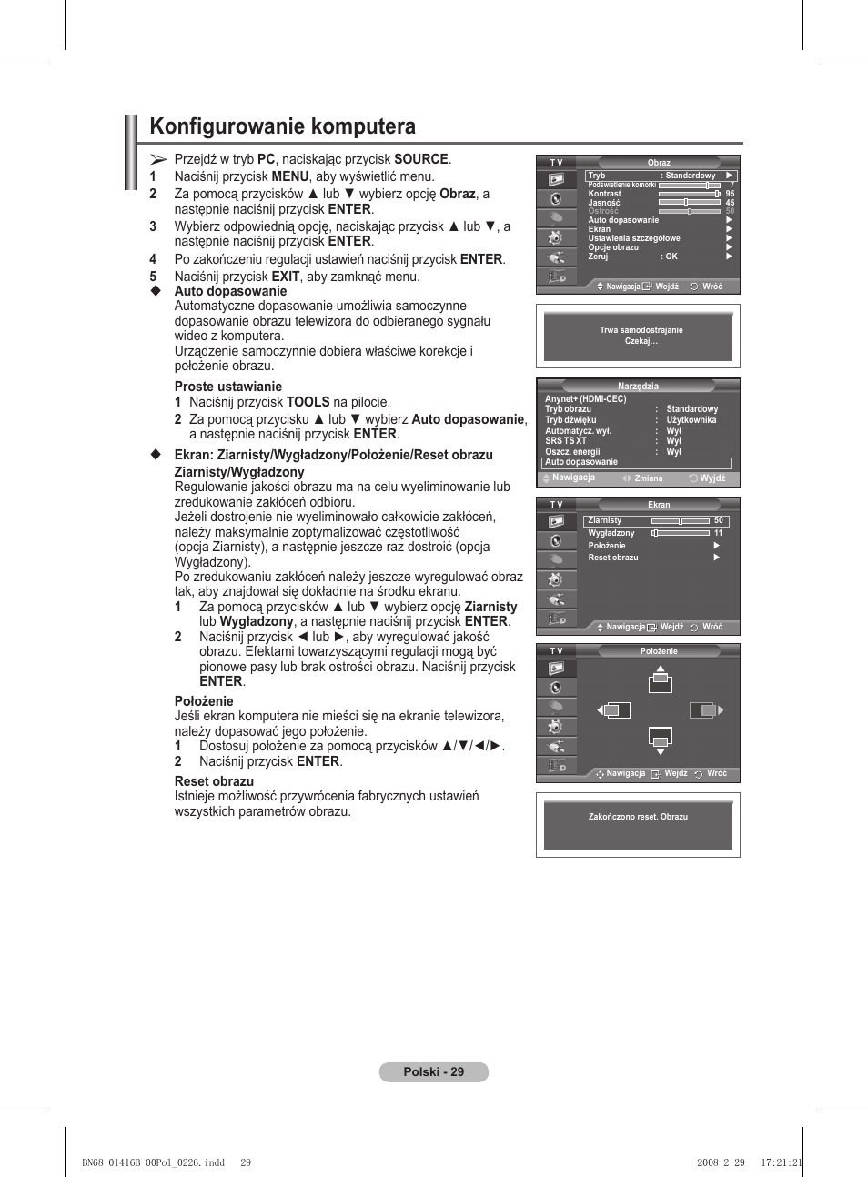 Konfigurowanie komputera | Samsung WMN5090A User Manual | Page 134 / 418