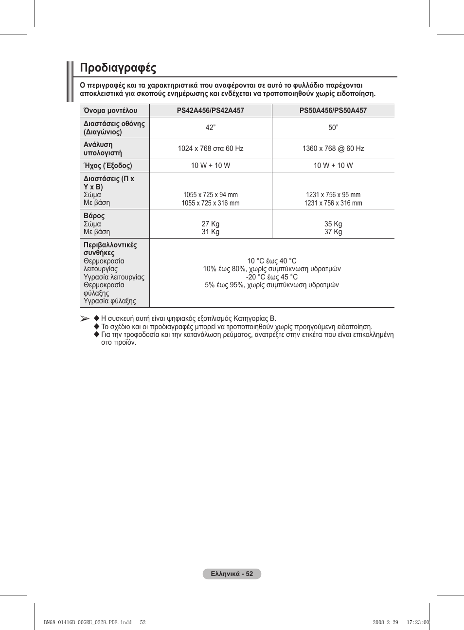 Προδιαγραφές | Samsung WMN5090A User Manual | Page 209 / 418