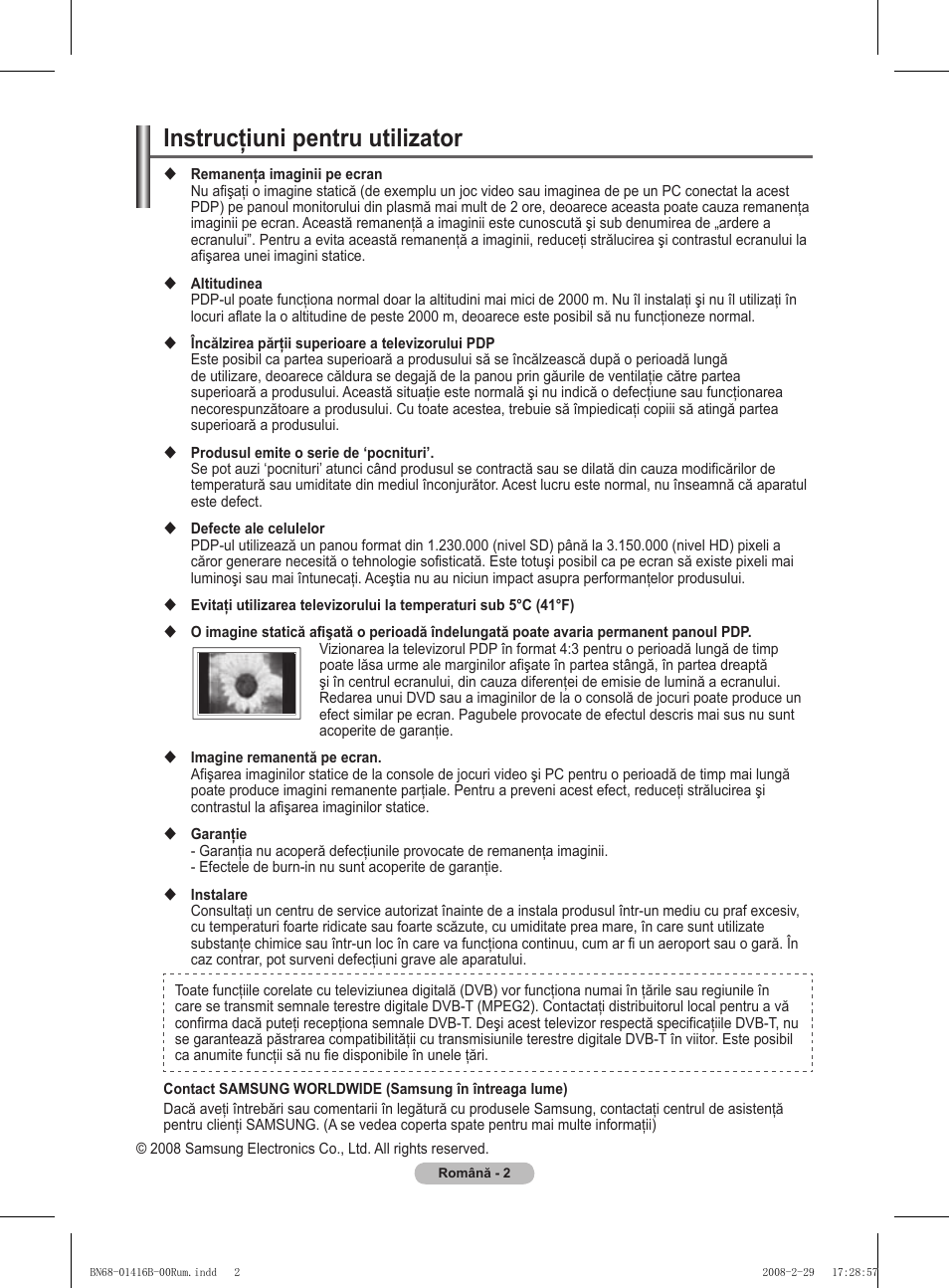Instrucţiuni pentru utilizator | Samsung WMN5090A User Manual | Page 315 / 418