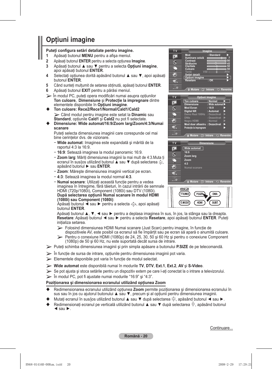 Opţiuni imagine | Samsung WMN5090A User Manual | Page 333 / 418
