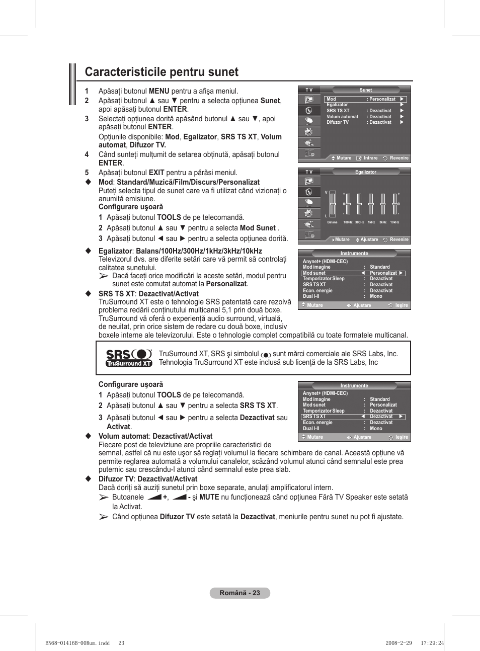 Caracteristicile pentru sunet | Samsung WMN5090A User Manual | Page 336 / 418