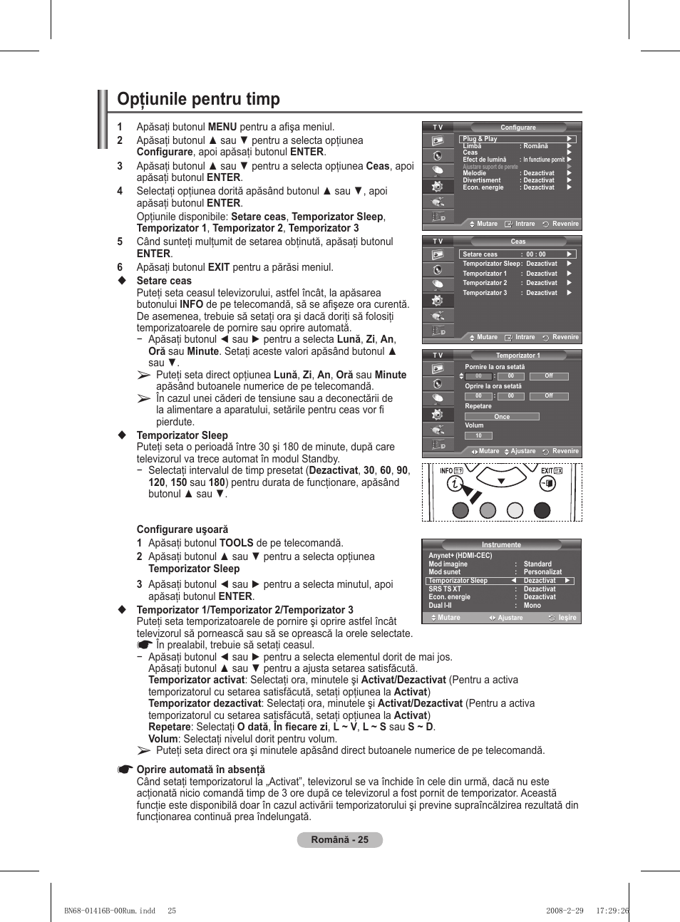 Opţiunile pentru timp | Samsung WMN5090A User Manual | Page 338 / 418