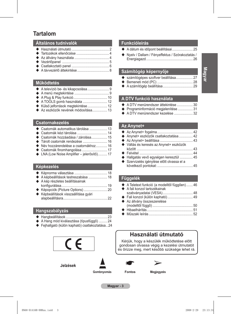 Tartalom, Használati útmutató | Samsung WMN5090A User Manual | Page 56 / 418