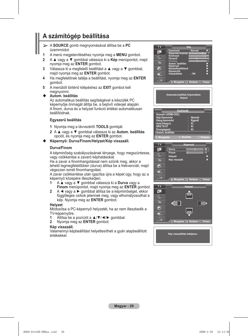 A számítógép beállítása | Samsung WMN5090A User Manual | Page 82 / 418
