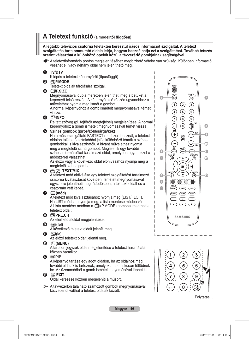A teletext funkció | Samsung WMN5090A User Manual | Page 99 / 418