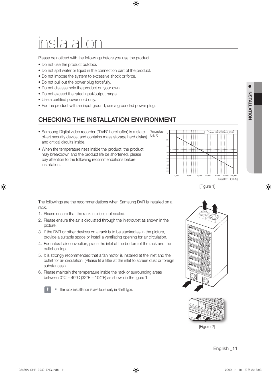 Installation, Checking the installation environment | Samsung SHR-3040 User Manual | Page 11 / 68