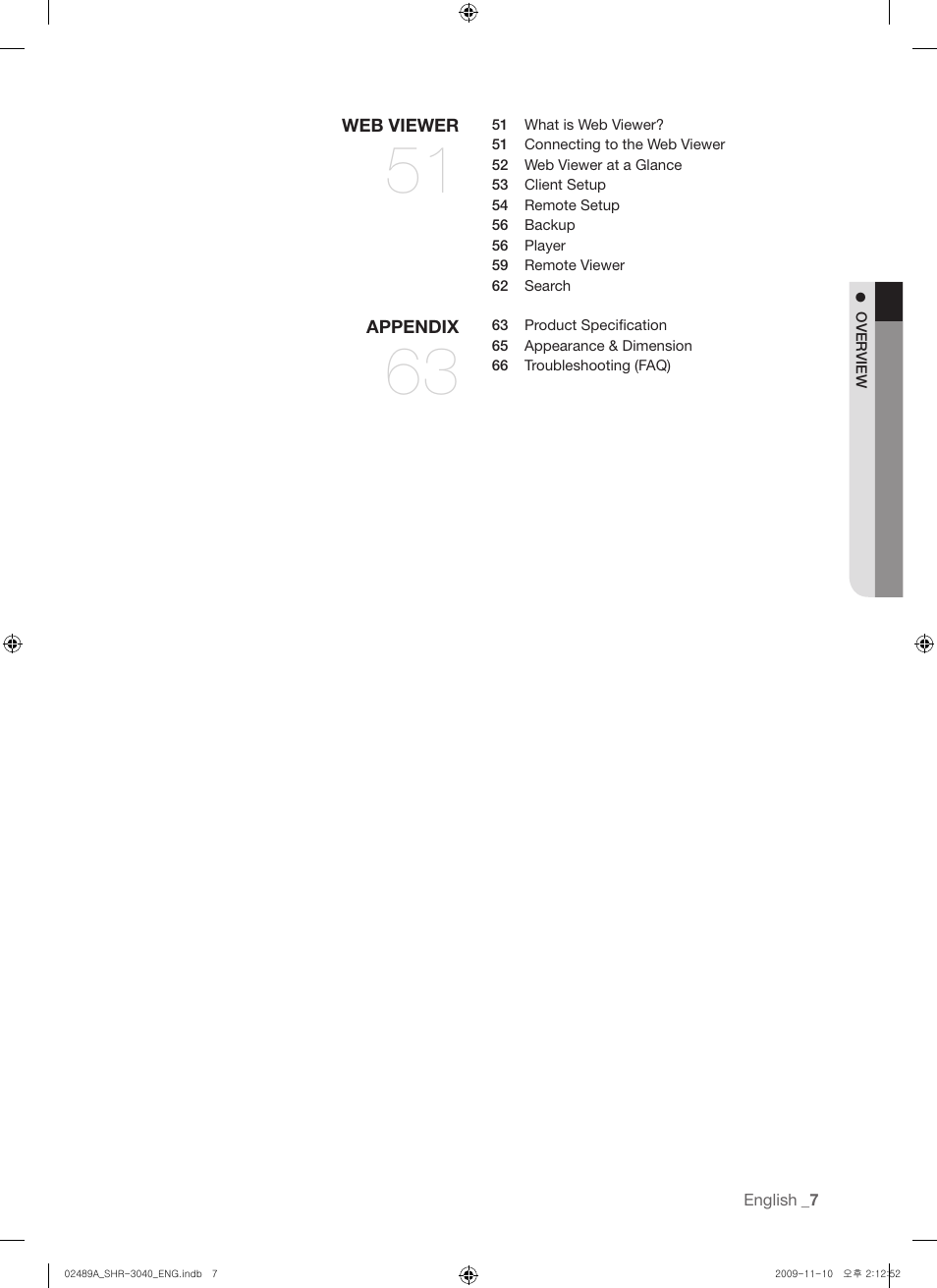 Samsung SHR-3040 User Manual | Page 7 / 68