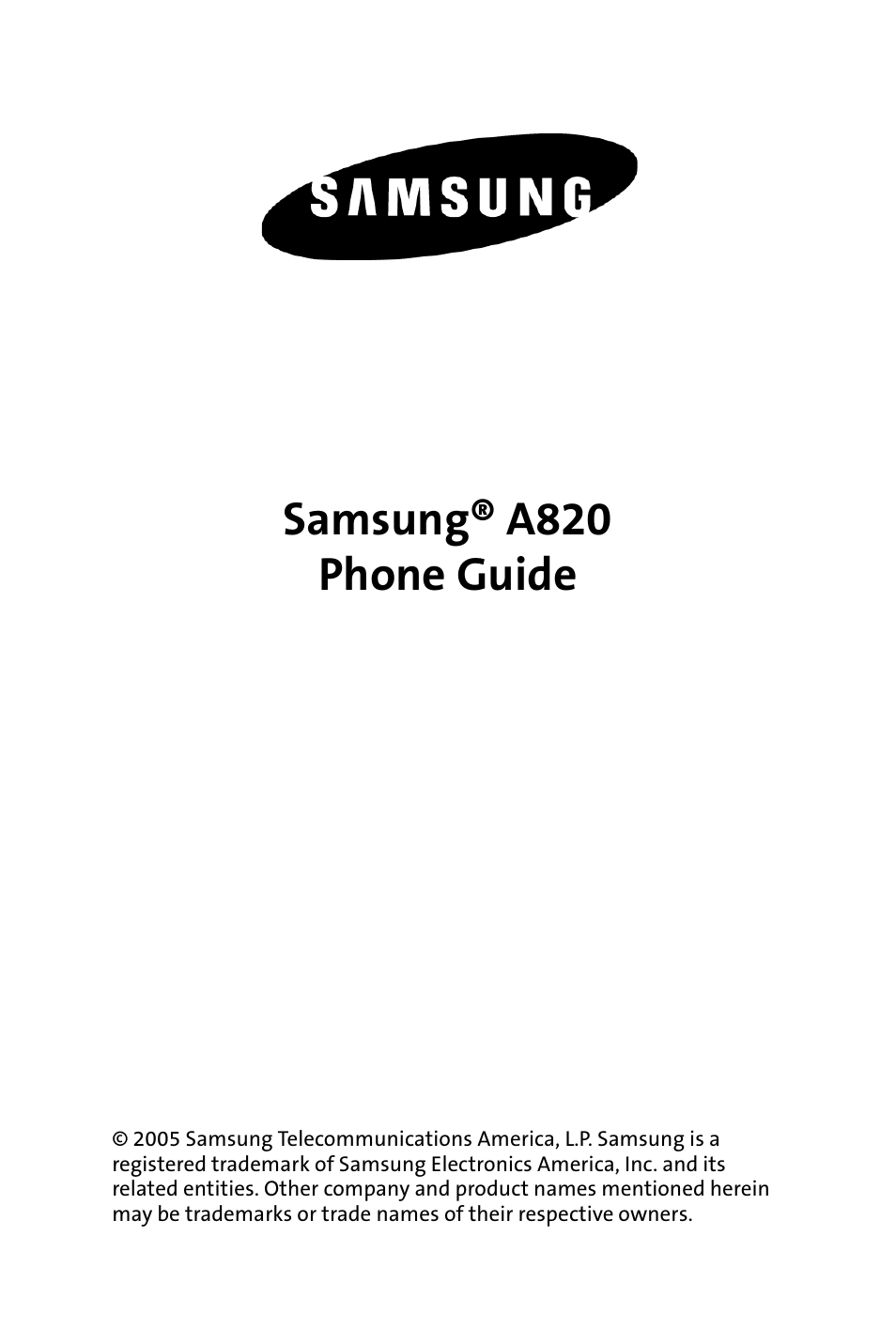 Samsung A820 User Manual | 239 pages