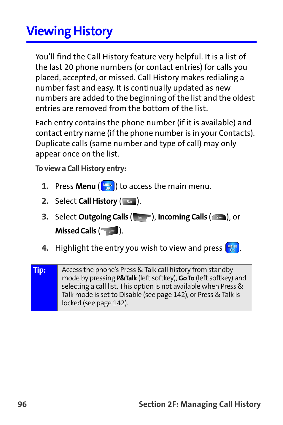 Viewing history | Samsung A820 User Manual | Page 104 / 239