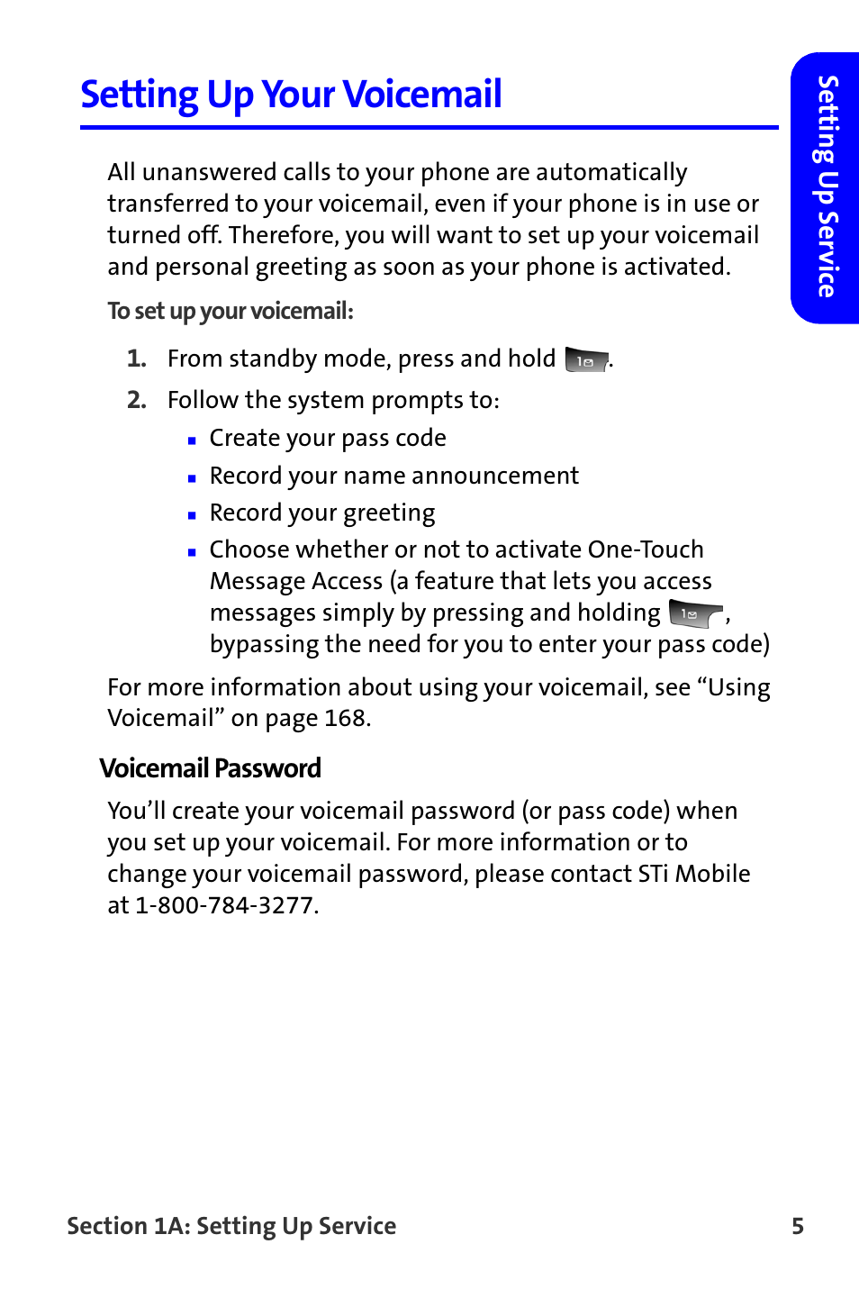 Setting up your voicemail | Samsung A820 User Manual | Page 13 / 239