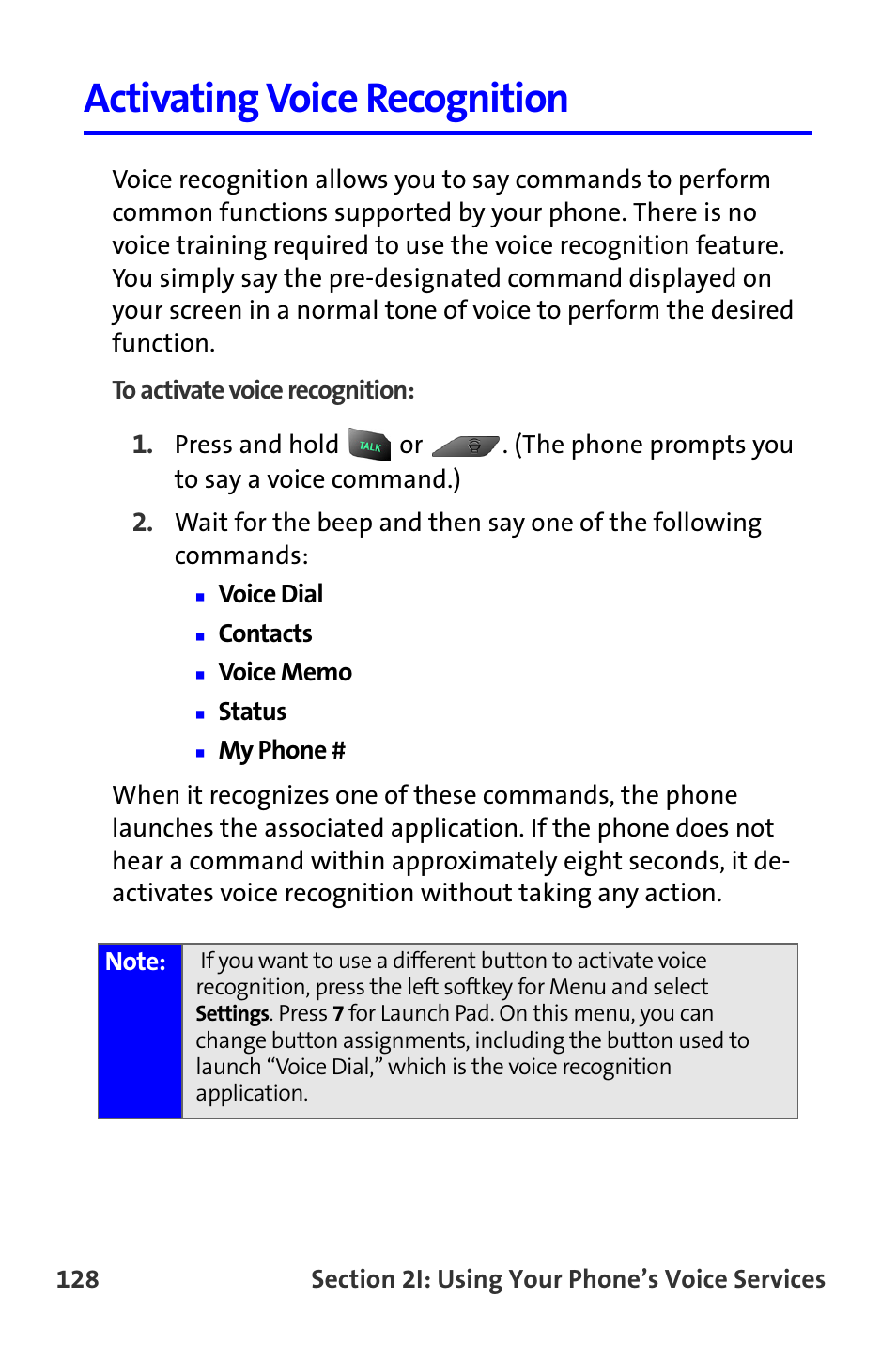 Activating voice recognition | Samsung A820 User Manual | Page 136 / 239