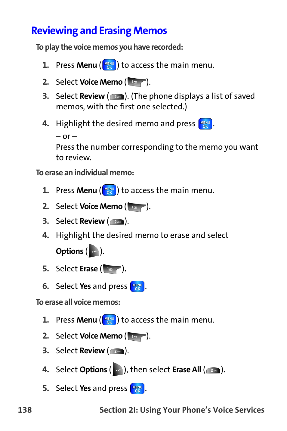 Reviewing and erasing memos | Samsung A820 User Manual | Page 146 / 239