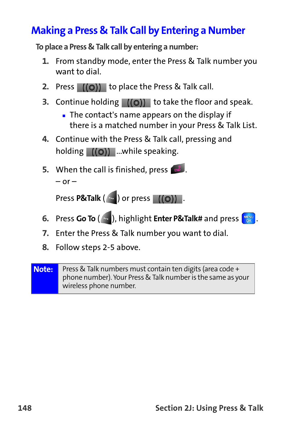 Making a press & talk call by entering a number | Samsung A820 User Manual | Page 156 / 239