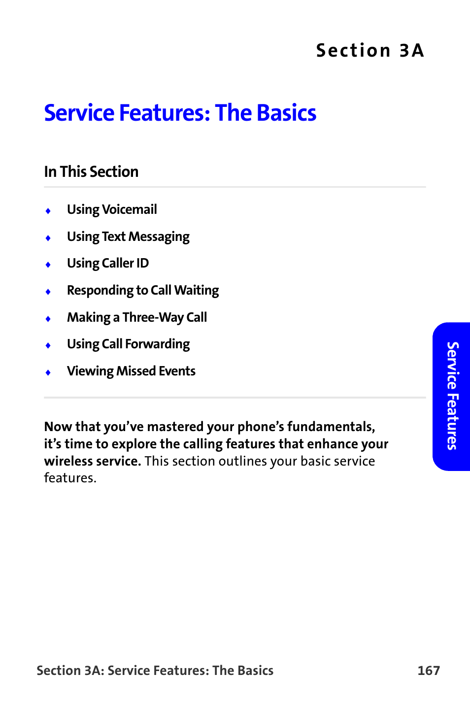 Service features: the basics, 3a. service features: the basics | Samsung A820 User Manual | Page 175 / 239