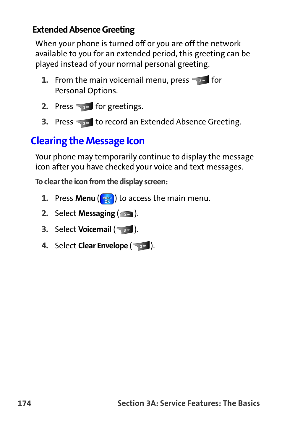 Clearing the message icon | Samsung A820 User Manual | Page 182 / 239