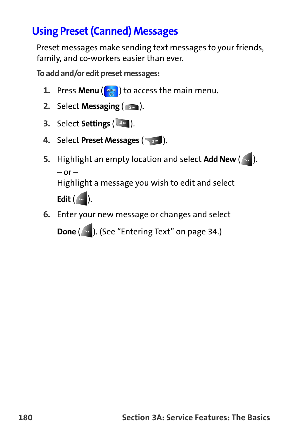 Using preset (canned) messages | Samsung A820 User Manual | Page 188 / 239