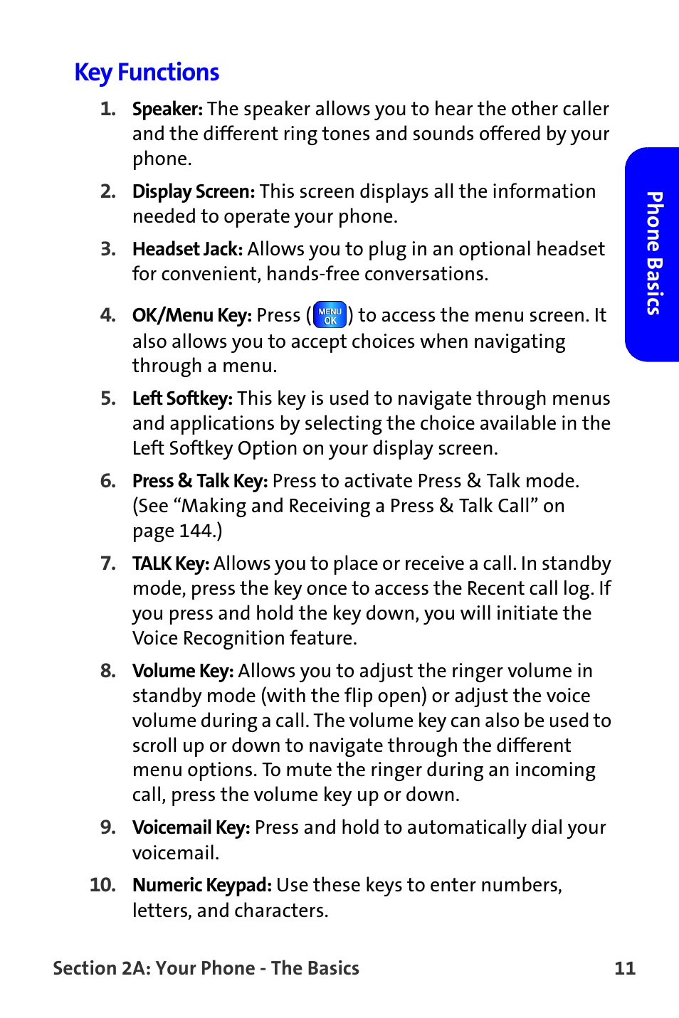 Key functions | Samsung A820 User Manual | Page 19 / 239