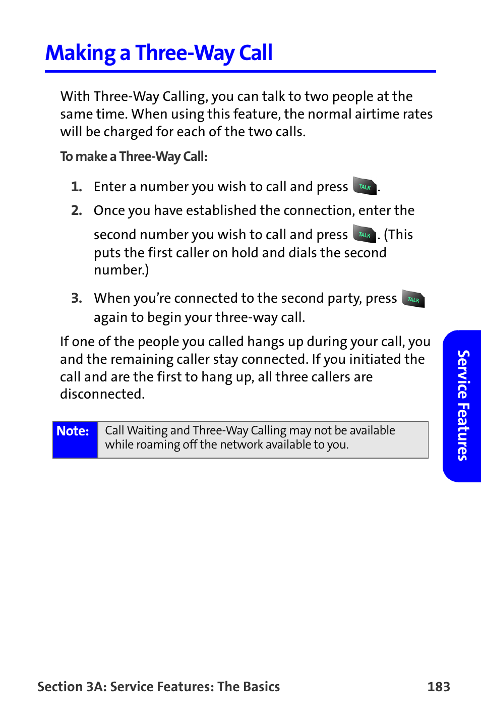 Making a three-way call | Samsung A820 User Manual | Page 191 / 239