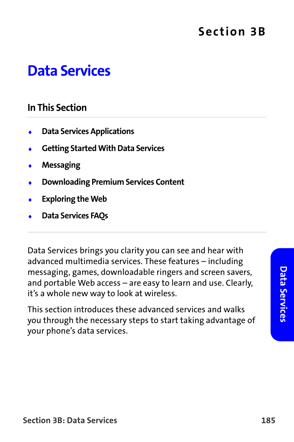 Data services, 3b. data services, Da ta s e rv ices | Samsung A820 User Manual | Page 193 / 239