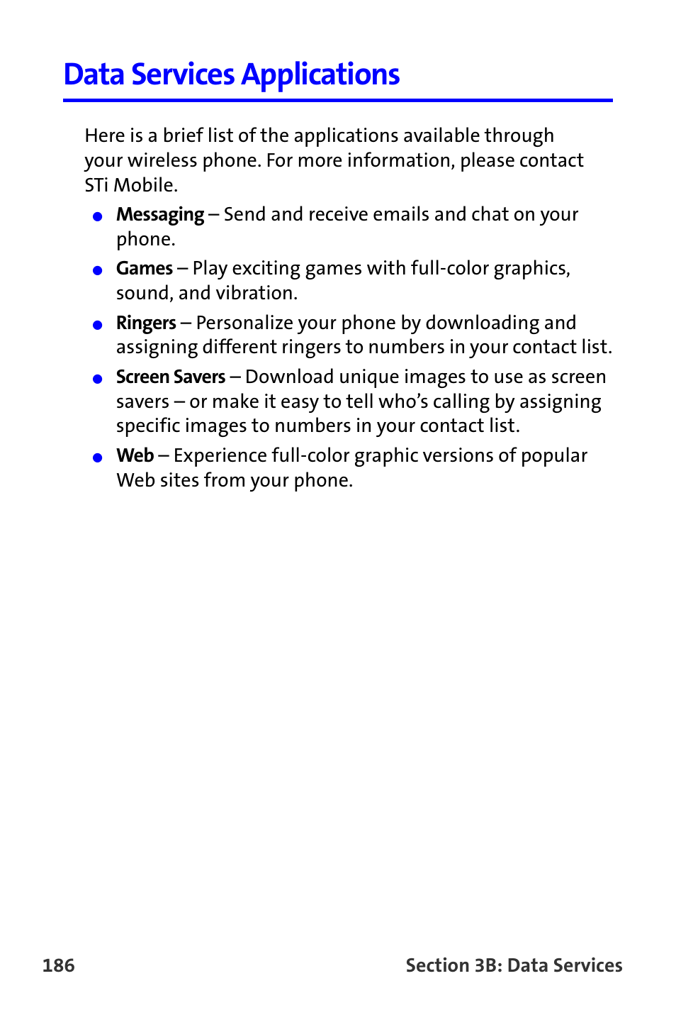 Data services applications | Samsung A820 User Manual | Page 194 / 239