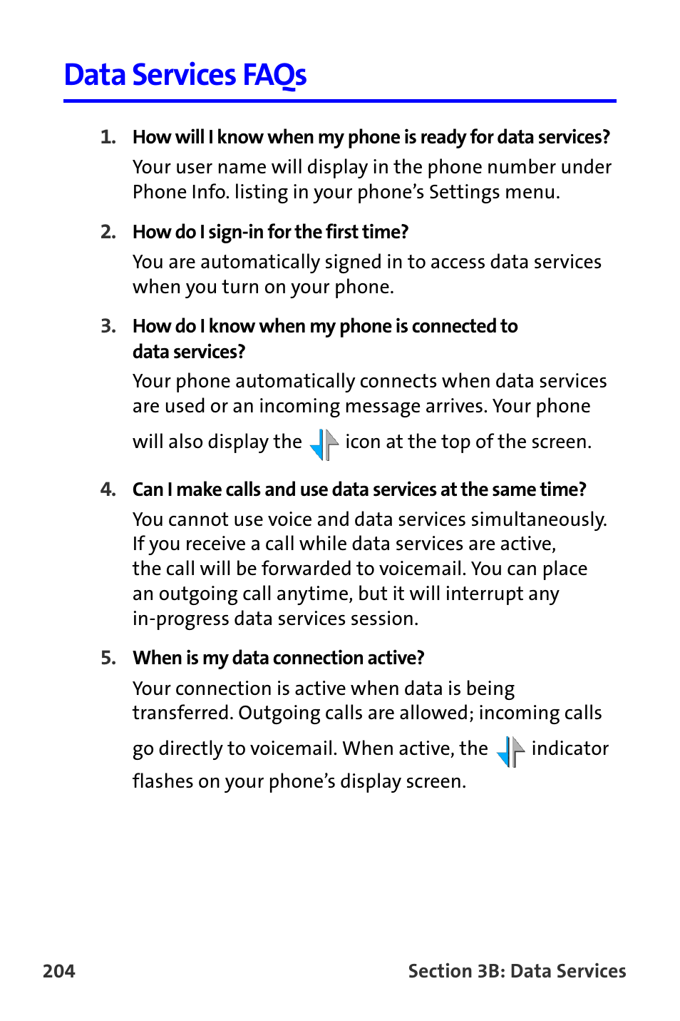 Data services faqs | Samsung A820 User Manual | Page 212 / 239