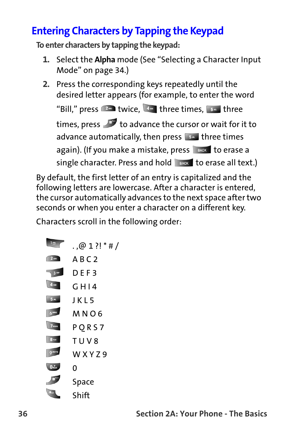 Entering characters by tapping the keypad | Samsung A820 User Manual | Page 44 / 239