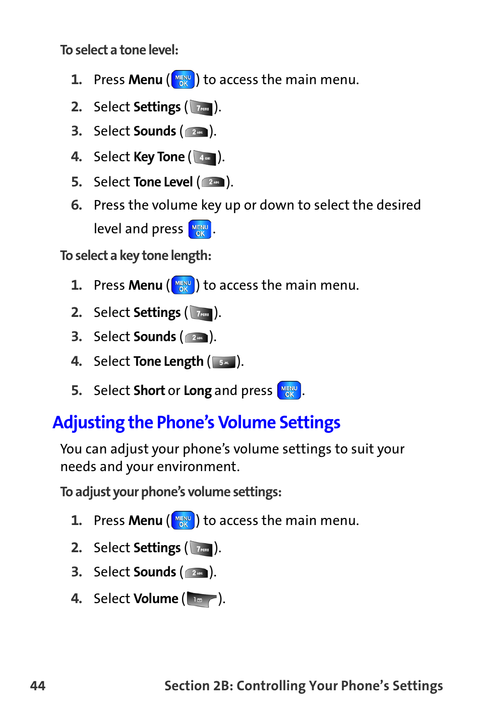 Adjusting the phone’s volume settings | Samsung A820 User Manual | Page 52 / 239