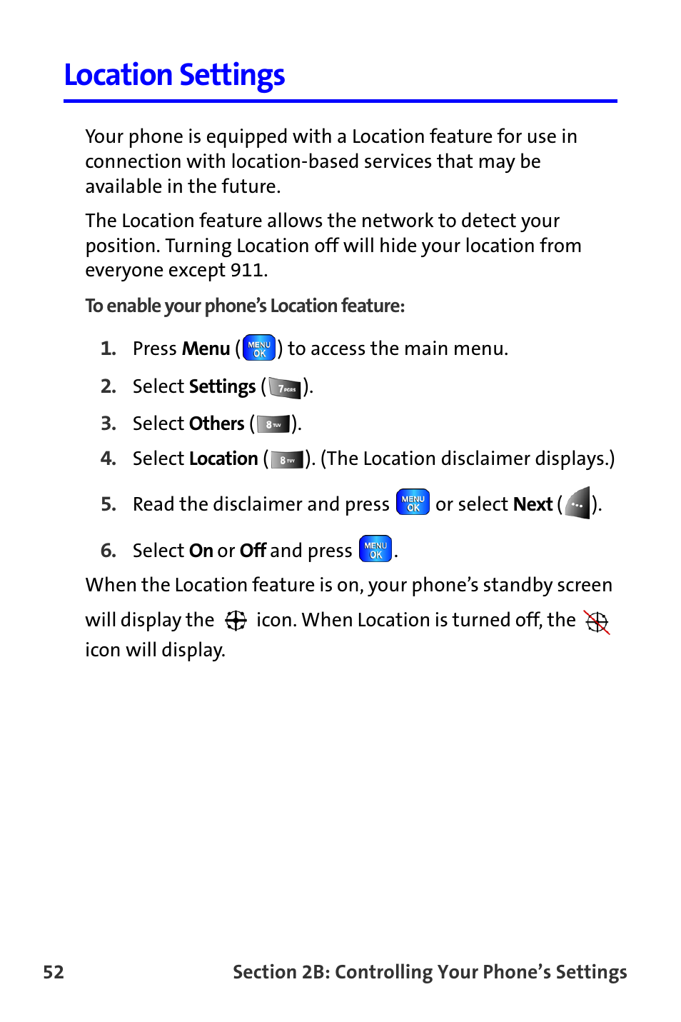 Location settings | Samsung A820 User Manual | Page 60 / 239