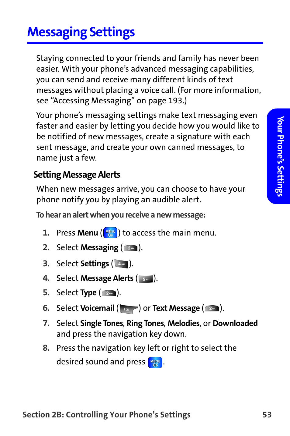 Messaging settings | Samsung A820 User Manual | Page 61 / 239