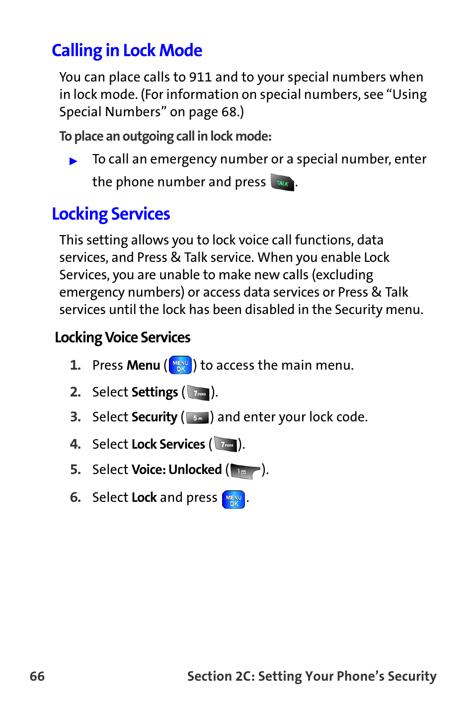 Calling in lock mode, Locking services | Samsung A820 User Manual | Page 74 / 239