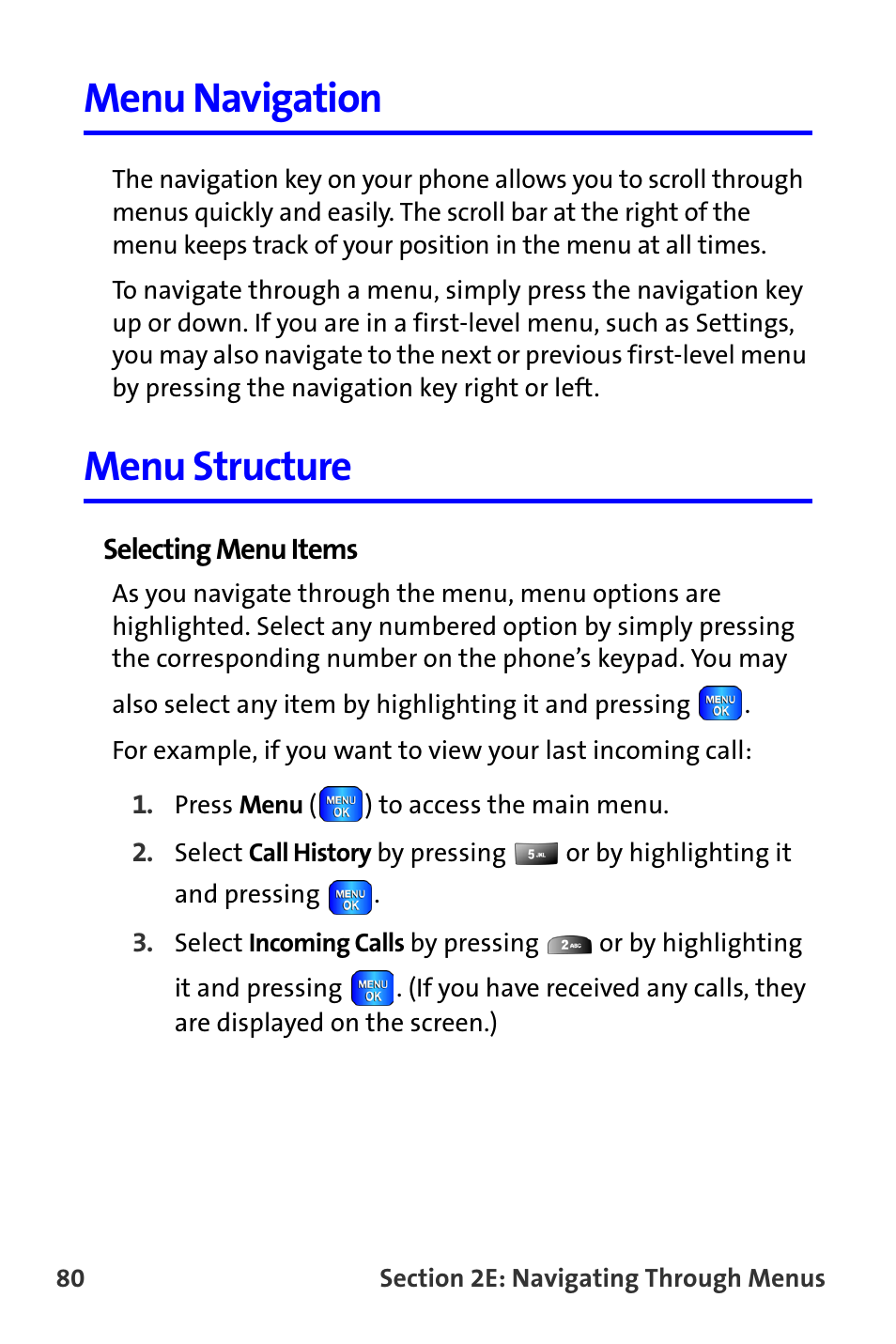 Menu navigation, Menu structure | Samsung A820 User Manual | Page 88 / 239