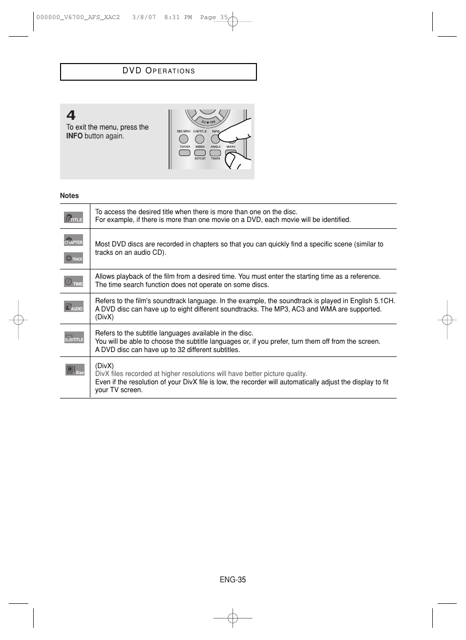 Samsung V6700 User Manual | Page 35 / 90