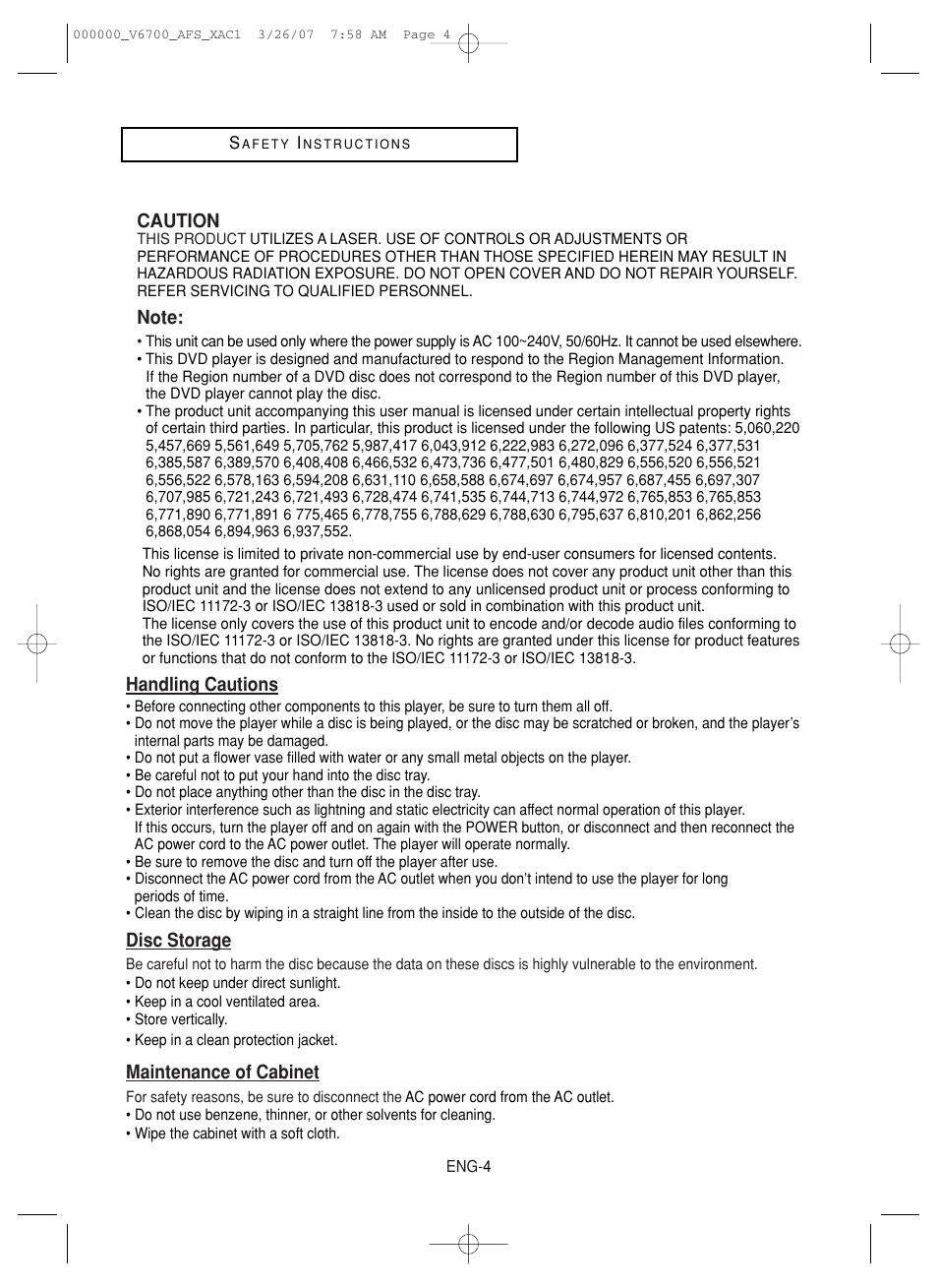 Samsung V6700 User Manual | Page 4 / 90
