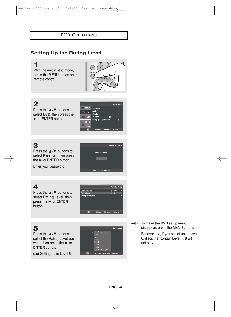 Samsung V6700 User Manual | Page 64 / 90