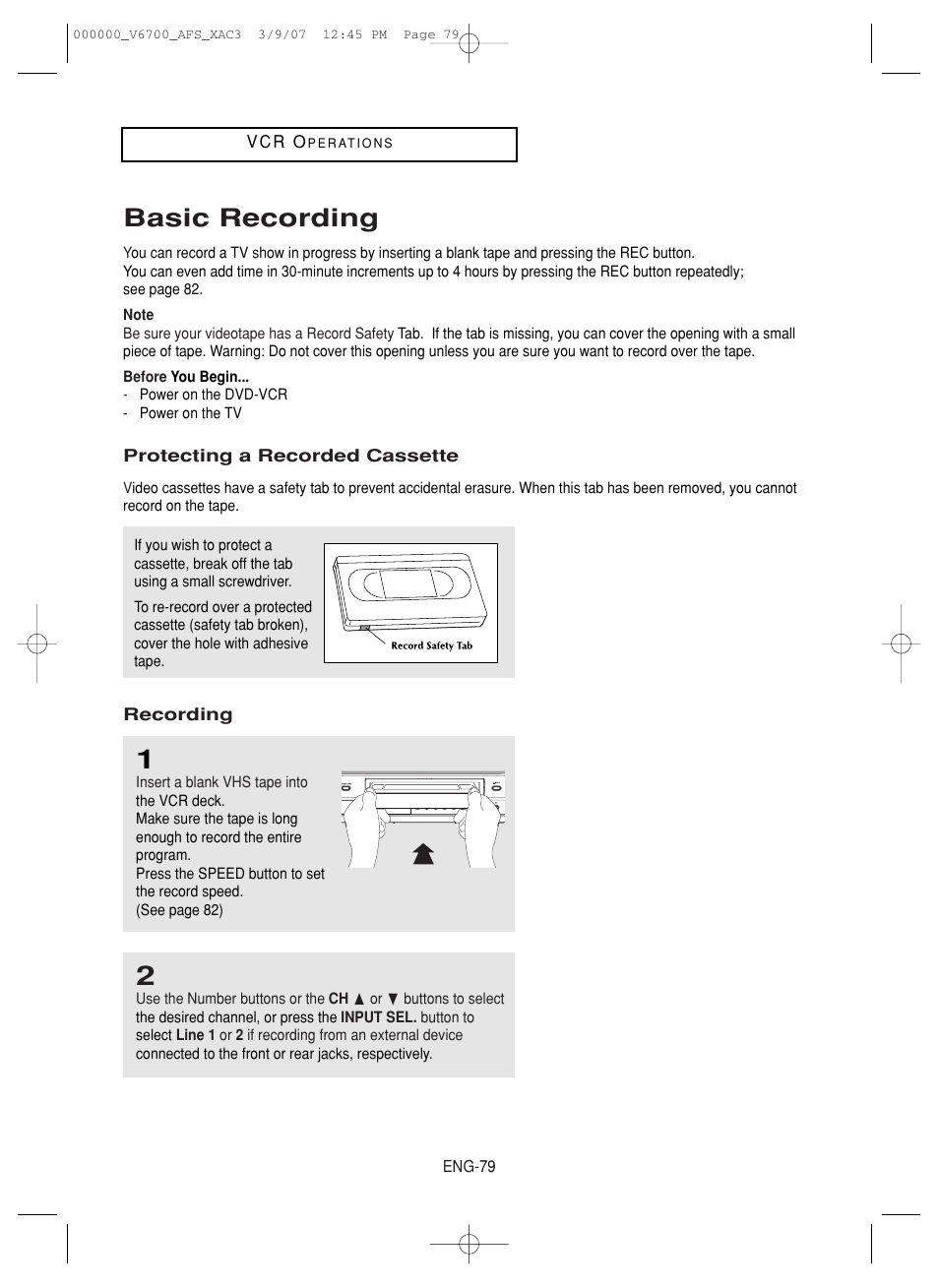Basic recording | Samsung V6700 User Manual | Page 79 / 90