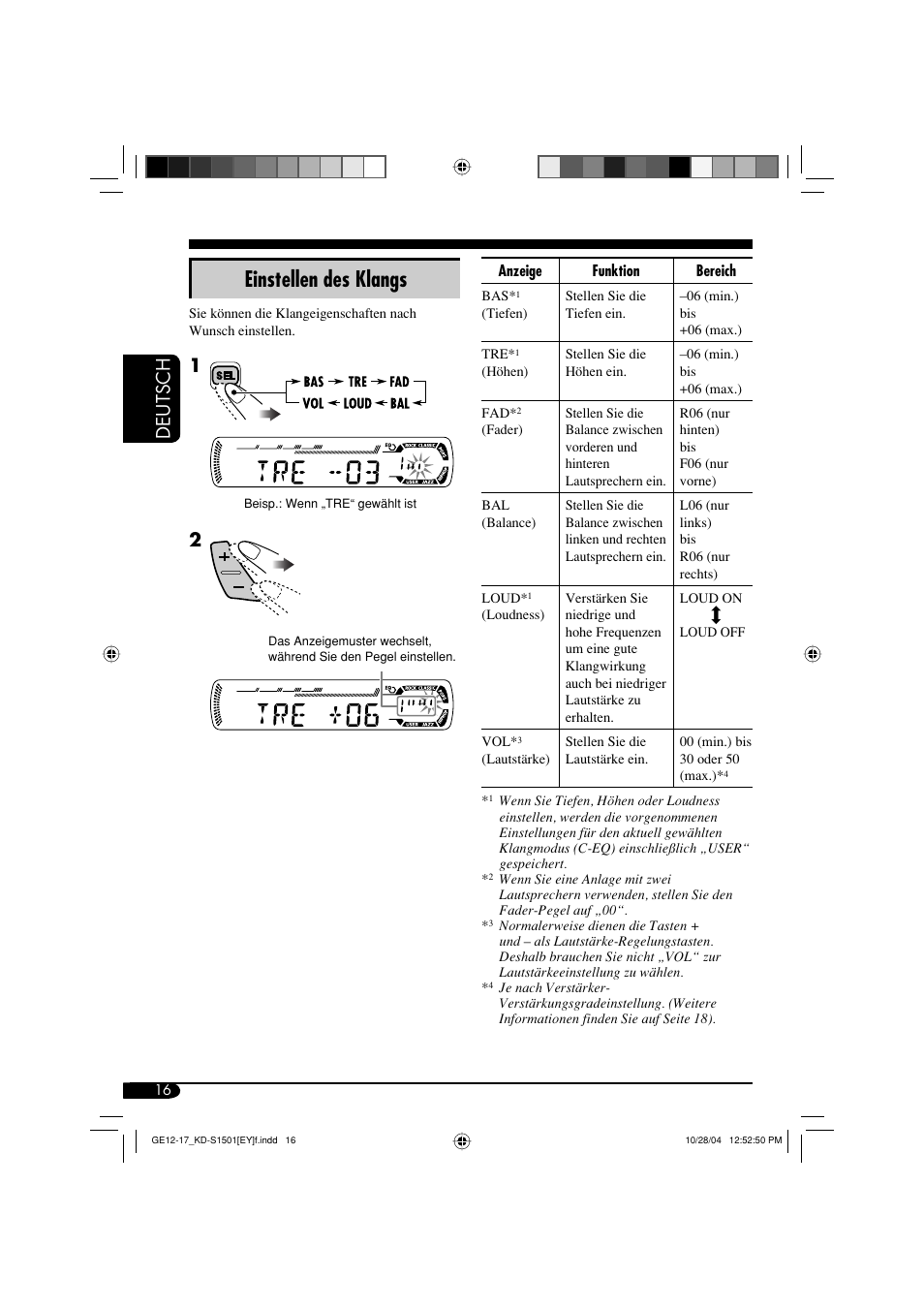 Einstellen des klangs, Deutsch | JVC KD-G151 RU User Manual | Page 38 / 68