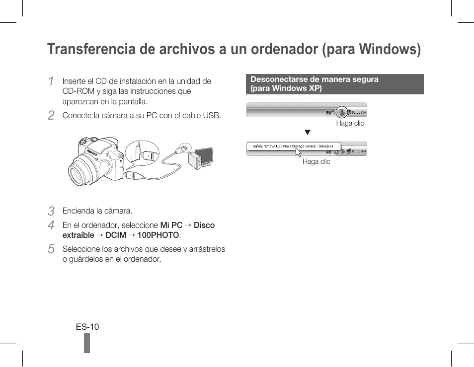 Transferencia de archivos a un ordenador (para, Windows) | Samsung AD68-05243A User Manual | Page 20 / 32