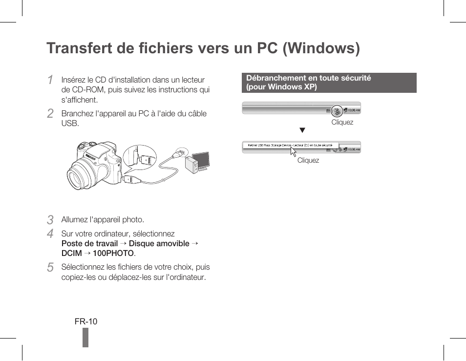 Transfert de fichiers vers un pc (windows) | Samsung AD68-05243A User Manual | Page 30 / 32